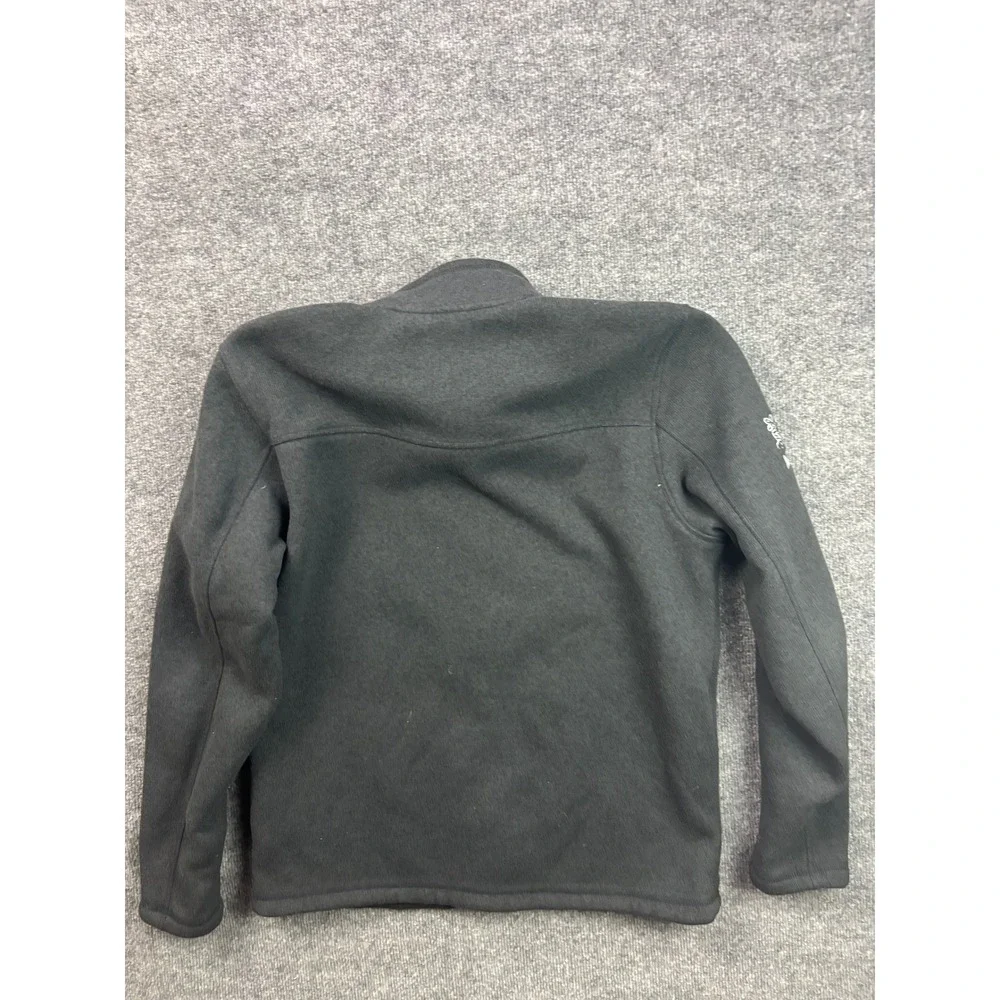 The North Face Fleece Jacket Mens Large Gray Logo Full Zip Mock Neck